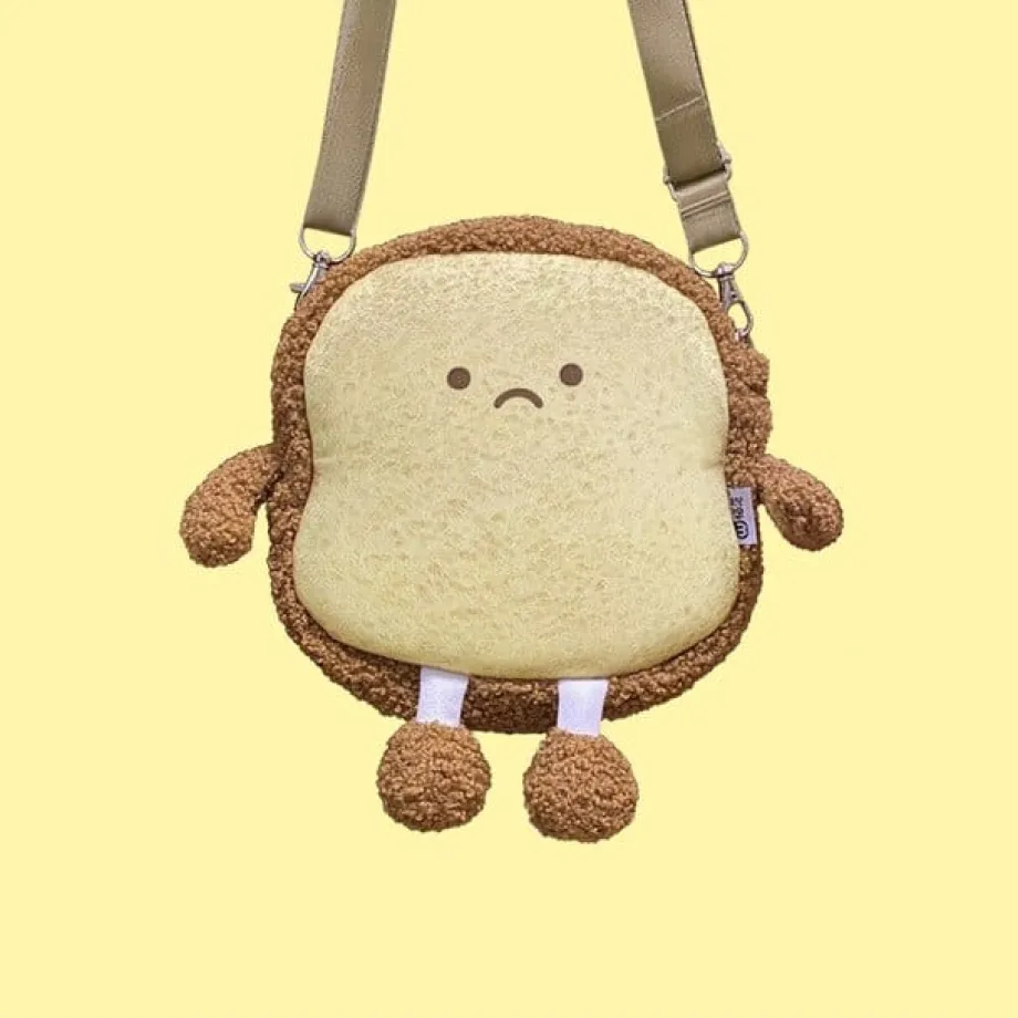 Le toast - sac à bandoulière en peluche