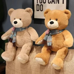 Ours en peluche géant brun avec son écharpe