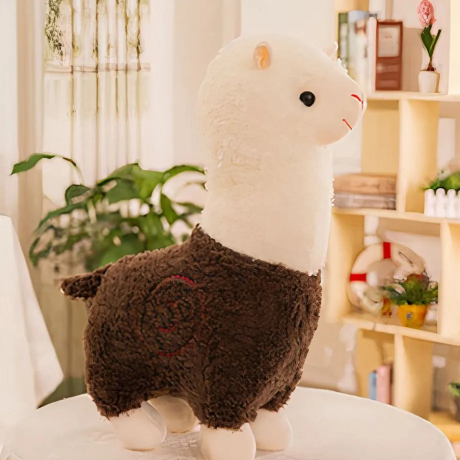 Peluche alpaga robe colorée doux et câlin enfant