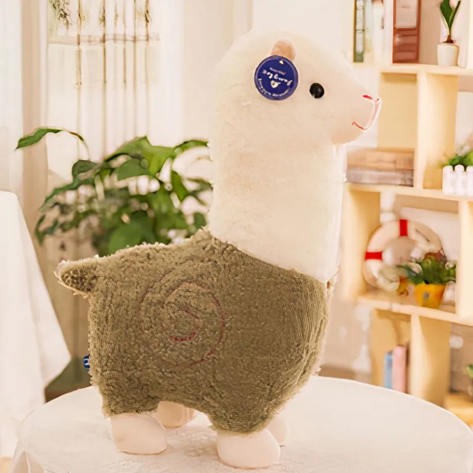 Peluche alpaga robe colorée doux et câlin enfant