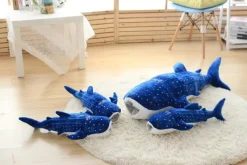 Peluche baleine requin bleu à points blancs