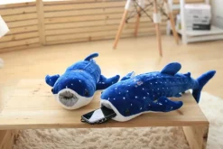 Peluche baleine requin bleu à points blancs