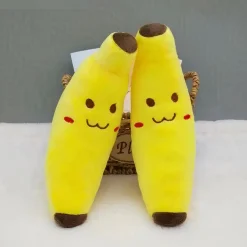 Peluche banane sourire jaune fruit doux câlin enfant