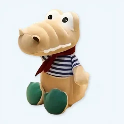 Peluche bébé crocodile marron