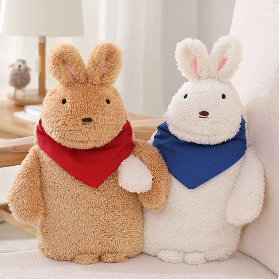 Peluche bouillotte lapin à fourrure chaud