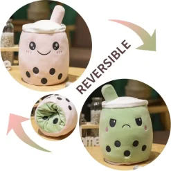 Peluche bubble tea réversible gentil ou méchant