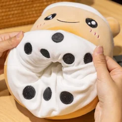 Peluche bubble tea réversible gentil ou méchant