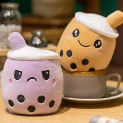 Peluche bubble tea réversible gentil ou méchant