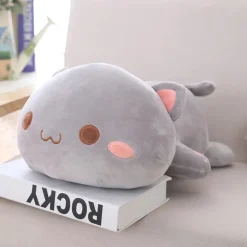 Peluche chat coloré yeux ouverts