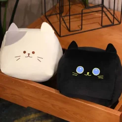 Peluche chat en forme de boîte