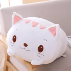 Peluche chat squishmallow blanc à moustache
