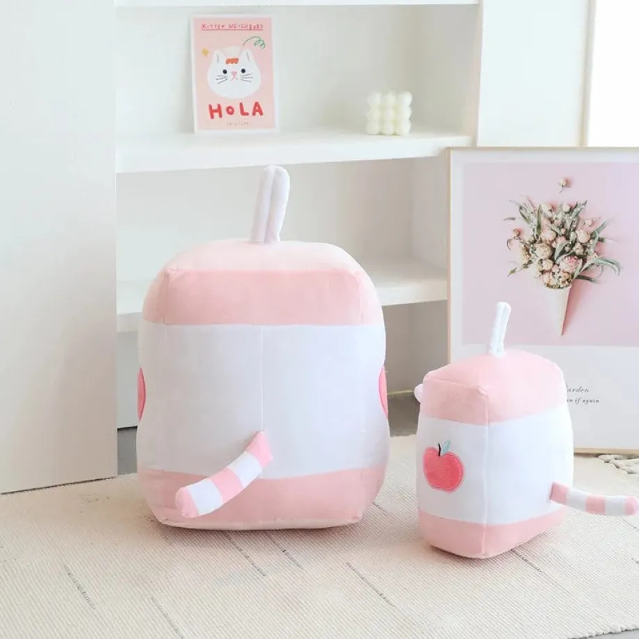 Peluche chat squishmallow brique de jus fraise