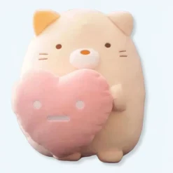 Peluche chaton coeur doux câlin pour enfant fille