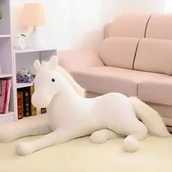 Peluche cheval blanc doux câlin enfant univers équestre