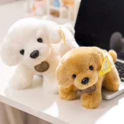 Peluche chien golden retriever blanc