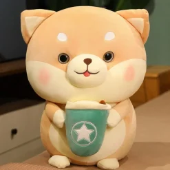 Peluche chien gourmand doux Bubble Tea enfant