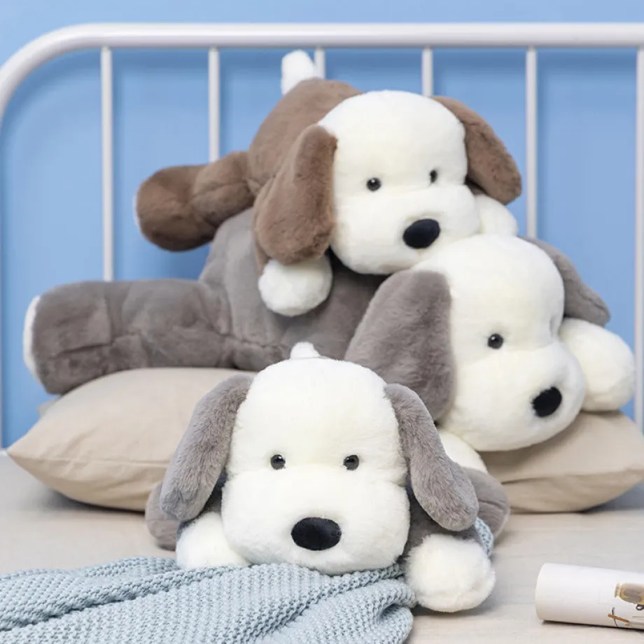 Peluche chien gris toute douce