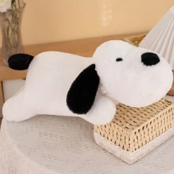 Peluche chien sage blanc et noir
