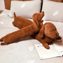 Peluche chien teckel marron doux