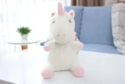 Peluche crochet licorne blanche