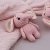 Peluche crochet éléphant tout rose
