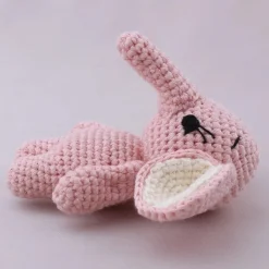 Peluche crochet éléphant tout rose