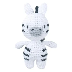 Peluche crochet zèbre blanc et noir