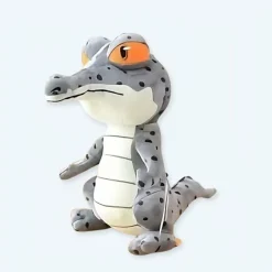Peluche crocodile gris doux enfant câlin jungle