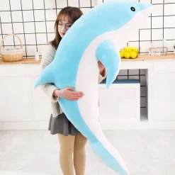 Peluche dauphin océan doux câlin enfant pelage bleu