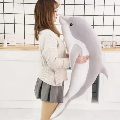 Peluche dauphin océan doux câlin enfant pelage bleu