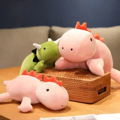 Peluche dinosaure avec crinière et cornes