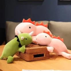 Peluche dinosaure avec crinière et cornes