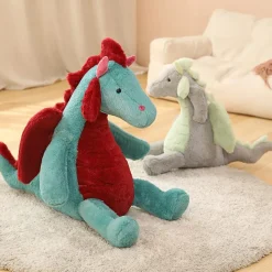 Peluche dragon doux assis