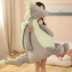 Peluche dragon doux assis