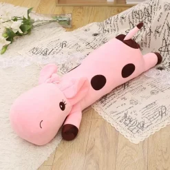 Peluche girafe géante rose