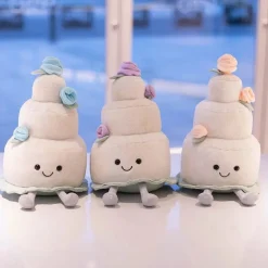 Peluche gâteau blanc avec des roses Saint-Valentin