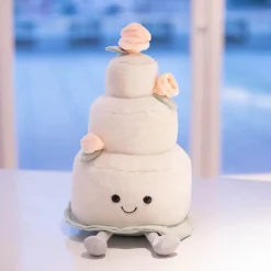 Peluche gâteau blanc avec des roses Saint-Valentin
