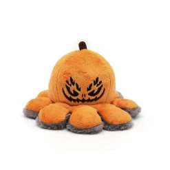 Peluche Halloween réversible araignée et citrouille