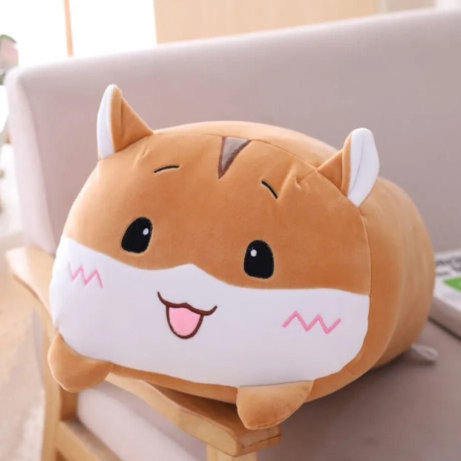 Peluche hamster squishmallow brun qui sourit