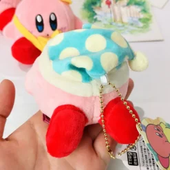 Peluche Kirby douce bonnet nuit bleu enfant câlin