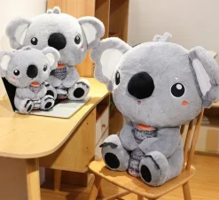 Peluche koala gris avec un gros nez