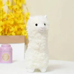 Peluche lama alpaga blanc doux câlin enfant chambre