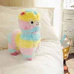 Peluche lama multicolore doux enfant chambre déco