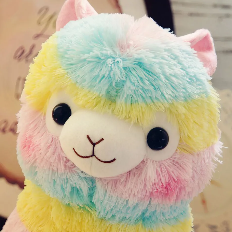 Peluche lama multicolore doux enfant chambre déco
