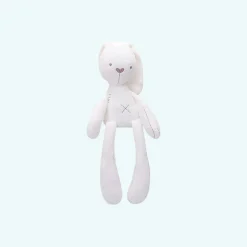 Peluche lapin blanc rose câlin doux enfant déco chambre