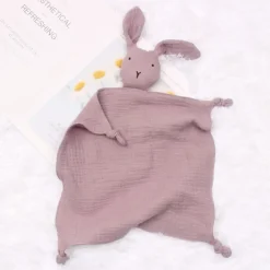 Peluche lapin câlin coton mousseline doux enfant