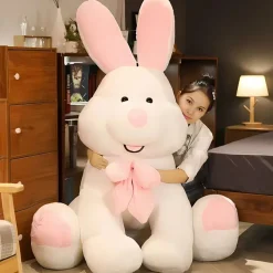 Peluche lapin géant blanc doux câlin enfant chambre