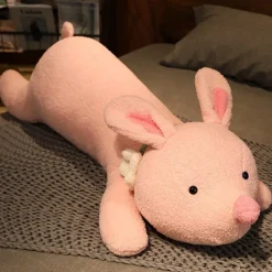 Peluche lapin géant tout rose