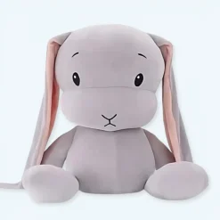Peluche lapin gris doux enfant câlin univers animal