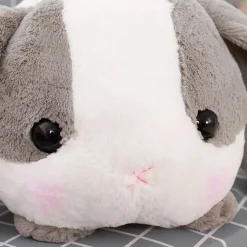 Peluche lapin gris doux moelleux compagnon câlin enfant